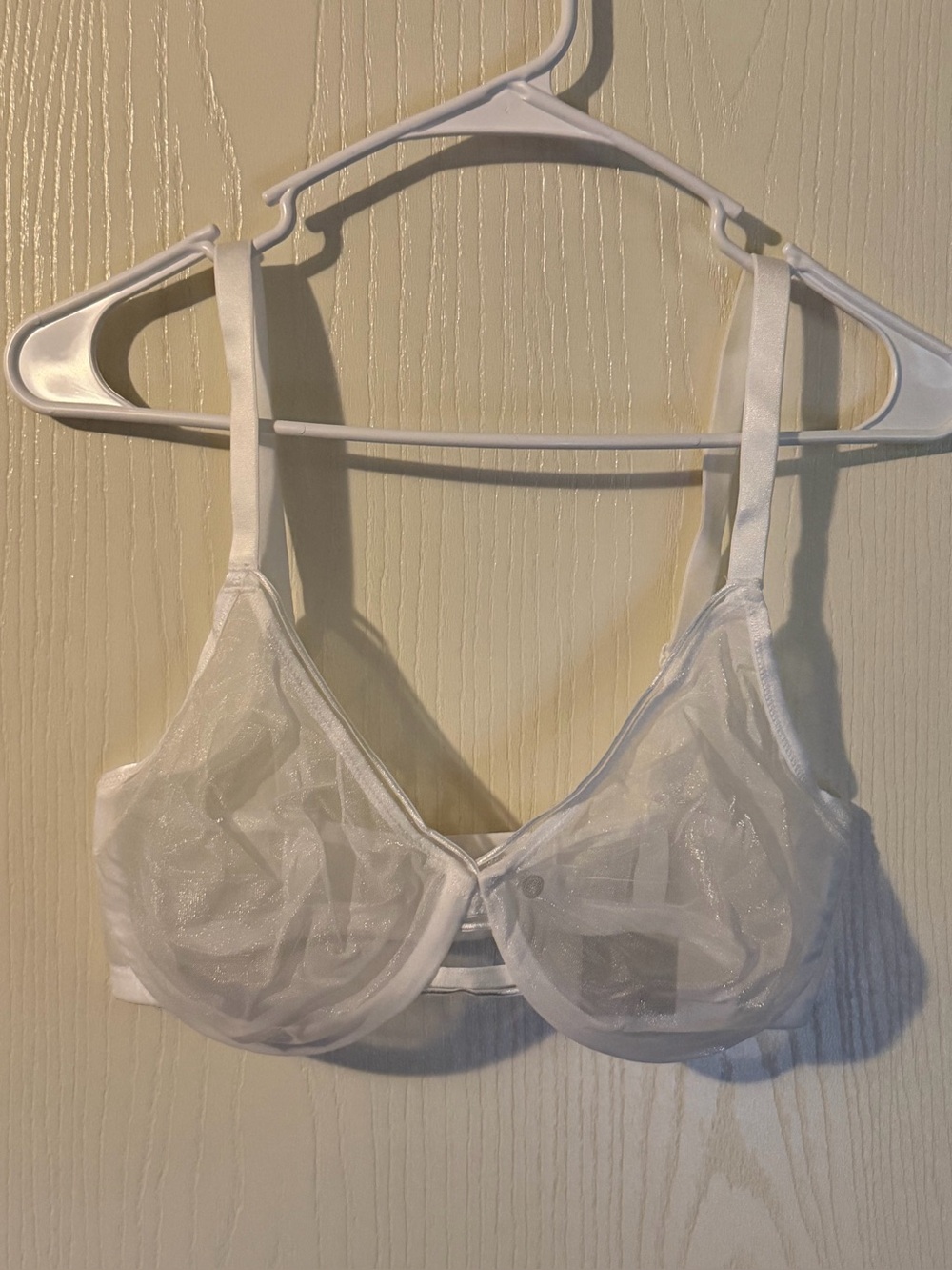Unlined Sheer White Underwire Bra 34DD NWT